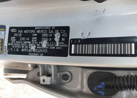 2018 Kia Forte Lx from USA, damaged, VIN 3KPFL4A76JE274705